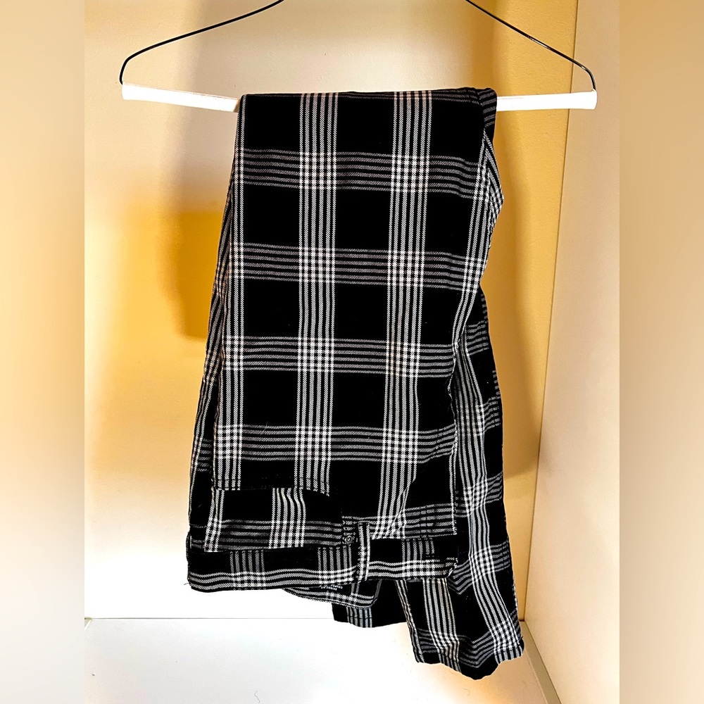 H&M plaid (black and white) pants, size 34.